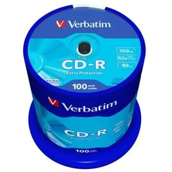 Verbatim CD-R DL 700MB 52x Extra Protection 100 ks / Médium CD-R / Spindl