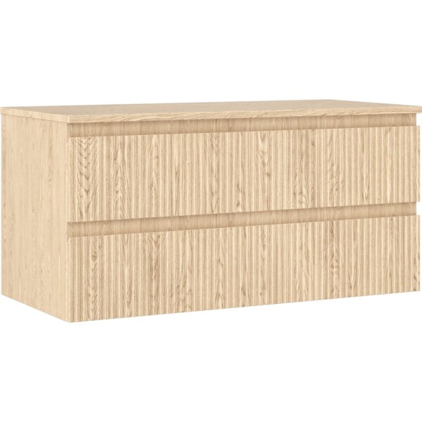 MEXEN/S - Rivel koupelnová skříňka pod umyvadlo 100 cm s deskou, 2 zásuvky, reliéf , dub 91A20-10047-2-BFFC81
