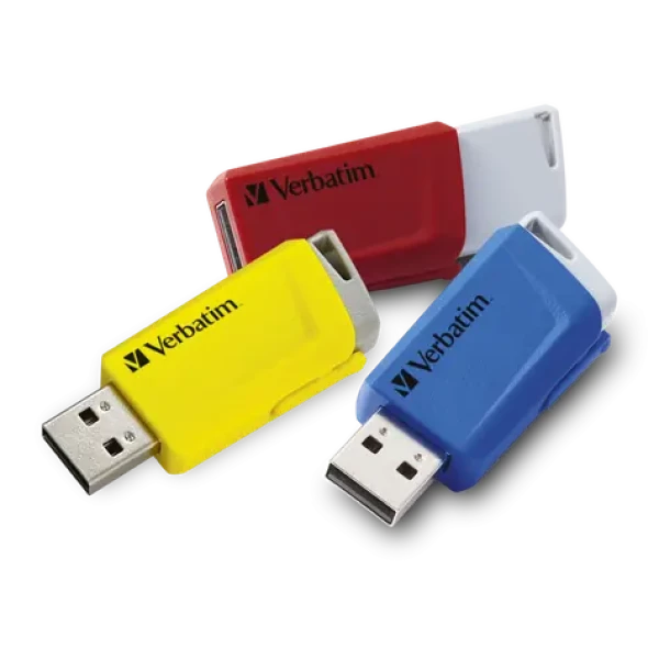 Verbatim Store 'n' Click 16GB (3ks) / 3x Flash disk / USB-A 3.2 Gen 1 / čtení: až 80MBs / zápis: až 25MBs (49306)