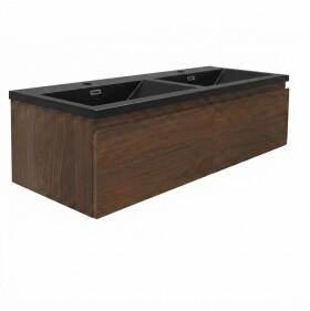 Koupelnová skříňka s umyvadlem SAT B-Way 119x30x45 cm ořech mat BWAY120NUTU4BKM BWAY120NUTU4BKM