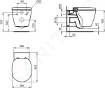 IDEAL STANDARD - Connect Závěsné WC, Aquablade, bílá E047901