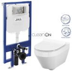 JIKA předstěnový instalační 8 cm systém bez tlačítka + WC CERSANIT CLEANON CREA OVÁL + SEDÁTKO H894652 X CR1