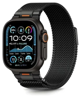 Tech-Protect Milano Vanguard černá / Řemínek pro Apple Watch / milánský tah / 44/45/46/49 mm