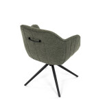 Židle jídelní a konferenční, zelená látka, černé kovové nohy, otočný mechanismus