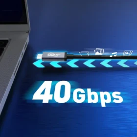 J5Create USB4 kabel 240W černá / Kabel / USB-C - USB-C / 40 Gbps / PD 240 W / 0,8 m (JUC29L08-N)