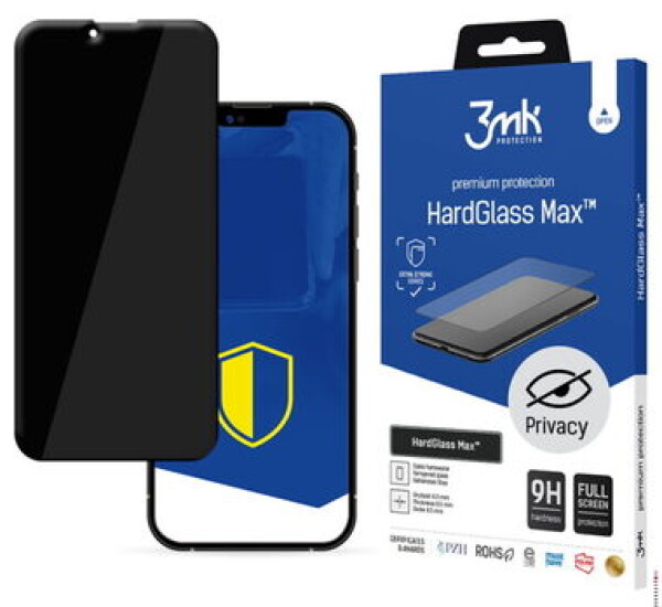 3MK HardGlass Max Privacy iPhone 14 Pro 6,1"" black, FullScreen Glass 5903108493086