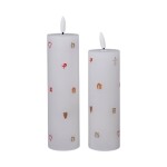 Det Gamle Apotek LED svíčka Christmas Holidays Ø 5 cm – set 2 ks, bílá barva, vosk