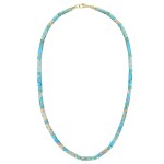 Luxusní pánský náhrdelník Antonio Gold - jaspis, tyrkys, hematit, Tyrkysová 45 cm