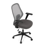 Židle kancelářská, látka šedá, houpací mechanismus, kolečka pro tvrdé povrchy