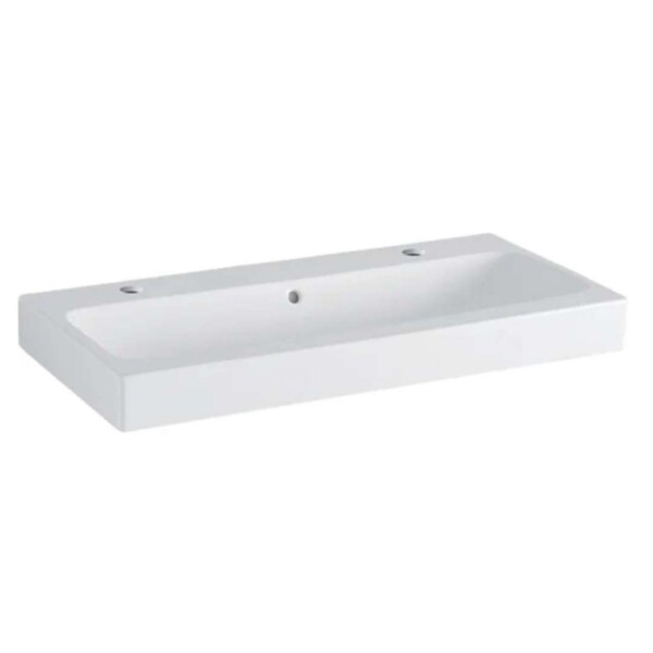 GEBERIT - iCon Umyvadlo 90x49 cm, s přepadem, 2 otvory pro baterii, bílá 502.924.00.1