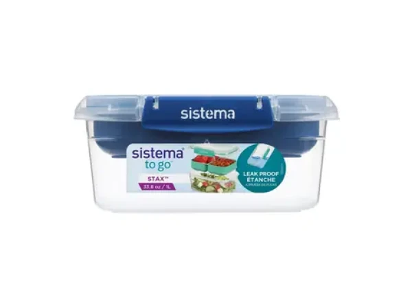 Sistema To Go STAX Dělený vodotěsný box na jídlo 1 l - 1 l modrá (8592001429253)