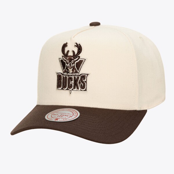 Mitchell & Ness Pánská kšiltovka Milwaukee Bucks NBA Brown and Cream Pro Snapback Hardwood Classics