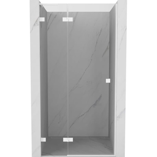 MEXEN/S - Lunar L sprchové dveře křídlové levé 90, transparent, bílá 834L-090-000-20-00-L