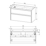 Mereo Opto, koupelnová skříňka 101 cm, dub Riviera CN922S