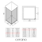 CERANO - Sprchový kout Antelo Duo L/P - 6 mm - chrom, transparentní sklo - 90x70x190 - otočný CER-8050BD156