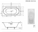 HOPA - Obdélníková vana VITAE SLIM+ - Barva sifonu - Chrom, Nožičky k vaně - Bez nožiček, Rozměr vany - 150 × 75 cm VANVIT15SLIMPLU