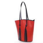 Stylová kožená kabelka přes rameno Payton, červeno-černá