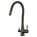 Laveo - Riveco - dřezová baterie stojánková s elastickým ramenem + filtr, grafit BRIB968D