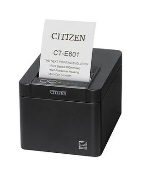 Citizen CT-E601 BT černá / pokladní / 83mm / Termotiskárna / 203dpi / USB BT / řezačka (CTE601XTEBX)