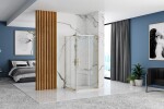 REA/S - Sprchový kout PUNTO 80x100 Gold Se sprchovou vaničkou Savoy black KPL-K2442