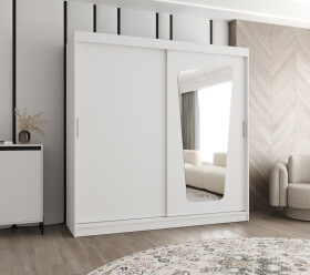 Šatní skříň Abi Moka Rozměry: 200 cm, Barva korpusu + barva dveří: Bílá + Bílá