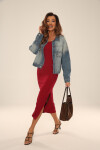 Šaty/Blouse De Lafense 054 Sienna kr/r S-2XL ČOKOLÁDA XXL
