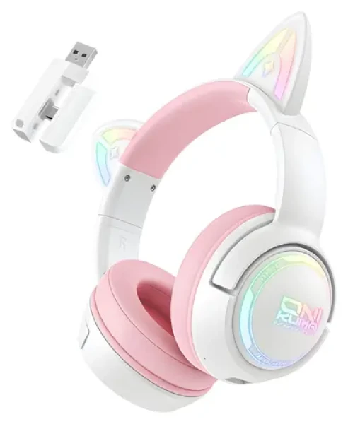 ONIKUMA GT838 růžová / Herní sluchátka / Bluetooth 5.3 / RGB / výdrž 10 h / USB-C (GT838 Pink)