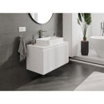 MEXEN/S - Rivel koupelnová skříňka pod umyvadlo 90 cm s deskou, 1 šuplík, reliéf , bílá mat 91A20-09047-1-BFC01