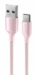 SWISSTEN TEXTILE II datový kabel USB - USB-C 1.5m růžová (71521311)