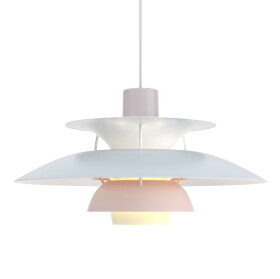 Louis Poulsen Závěsná lampa PH 5 Pastels Oyster blue/Rose, modrá barva, multi barva, kov