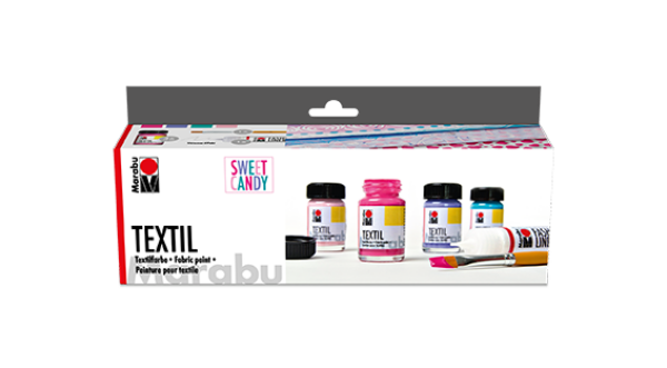 Marabu barva na textil sada &quot;Sweet Candy&quot; 4 x 15 ml