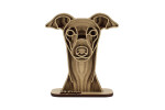 Dřevěná 3D mandala psa se jménem Plemeno: Pitbull