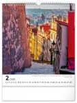 Nástěnný kalendář 2026 NOTIQUE - Praha, 30 x 34 cm