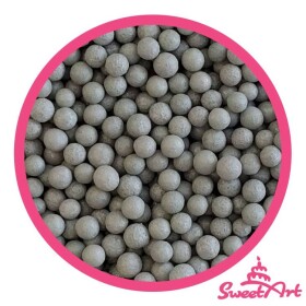SweetArt cukrové perly stříbrné matné 5 mm (1 kg)