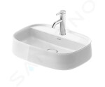 DURAVIT - Zencha Umyvadlo na desku 550x390 mm, bez přepadu, otvor pro baterii, DuraCeram, bílá 2374550071