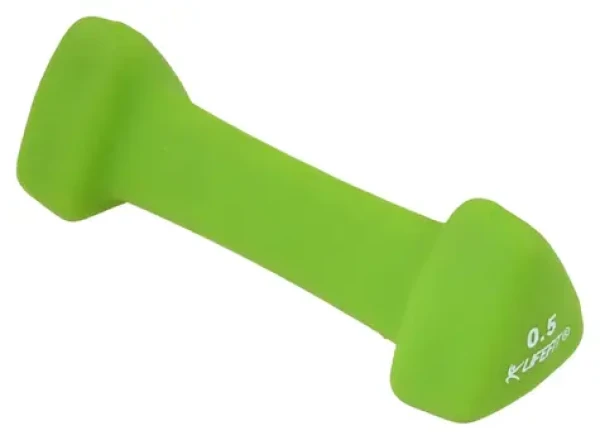LIFEFIT Neoprenová činka Triangle zelená / 0,5 kg / ocelové jádro