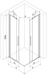 MEXEN/S - Velar Duo čtvercový sprchový kout 100 x 100, transparent, zlatá 871-100-100-02-50