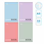 Office Products školní sešit, A5, 60 g, 32 listů, linka, mix barev - 8ks