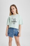 DEFACTO Girl's Oversize Fit Printed Short Sleeve T-Shirt