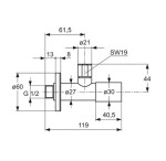 IDEAL STANDARD - Příslušenství Rohový ventil, chrom A3491AA