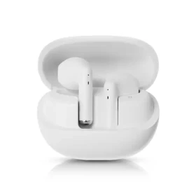 Niceboy Beans 4 bílá / Bezdrátová sluchátka s mikrofonem / Bluetooth 5.4 / IPX4 / nabíjecí pouzdro (beans-4-white)