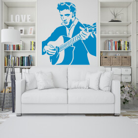 Samolepka Elvis Presley Barva: modrá, Velikost: 40 x 38 cm