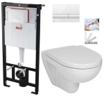 ALCADRAIN Sádromodul - předstěnový instalační systém s bílým tlačítkem M1710 + WC JIKA LYRA PLUS + SEDÁTKO DURAPLAST SLOWCLOSE AM101/1120 M1710 LY5