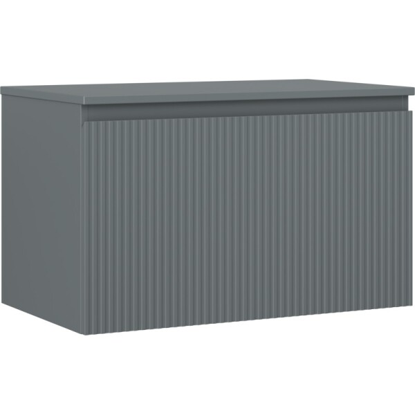 MEXEN/S - Rivel koupelnová skříňka pod umyvadlo 80 cm s deskou, 1 šuplík, reliéf , grafit mat 91A20-08047-1-BFC66
