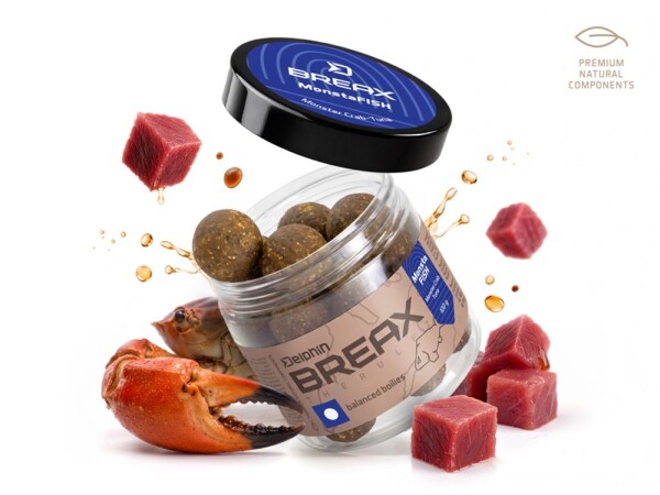 Delphin Vyvážené boilies BreaX/MonstaFISH Monster Krab-Tuňák 100g,Delphin Vyvážené boilies BreaX/MonstaFISH Monster Krab-Tuňák 100g