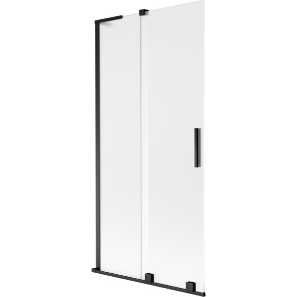 MEXEN/S - Velar L dvoukřídlá posuvná vanová zástěna 95 x 150, dekor, černá 896-095-003-31-70