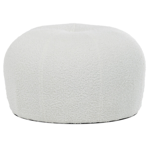 Taburet, bílá Bouclé látka.