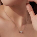 Stříbrný náhrdelník Evil Eye 0,5 ct MOISSANITE, stříbro 925/1000 + CERTIFIKÁT, Stříbrná 40 cm + 5 cm (prodloužení) certifikát GRA, hadřík na čištění stříbra, dárková krabička