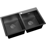 MEXEN - Xorin ocelový dřez 2-bowl 780 x 450 mm, černá HC 6441782000-70HC