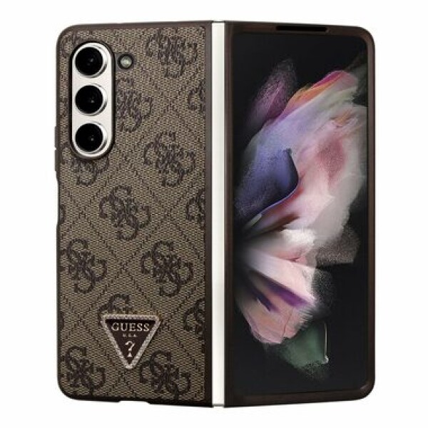 Pouzdro Guess 4G PU Leather Triangle Samsung Galaxy Z Fold 5 hnědé